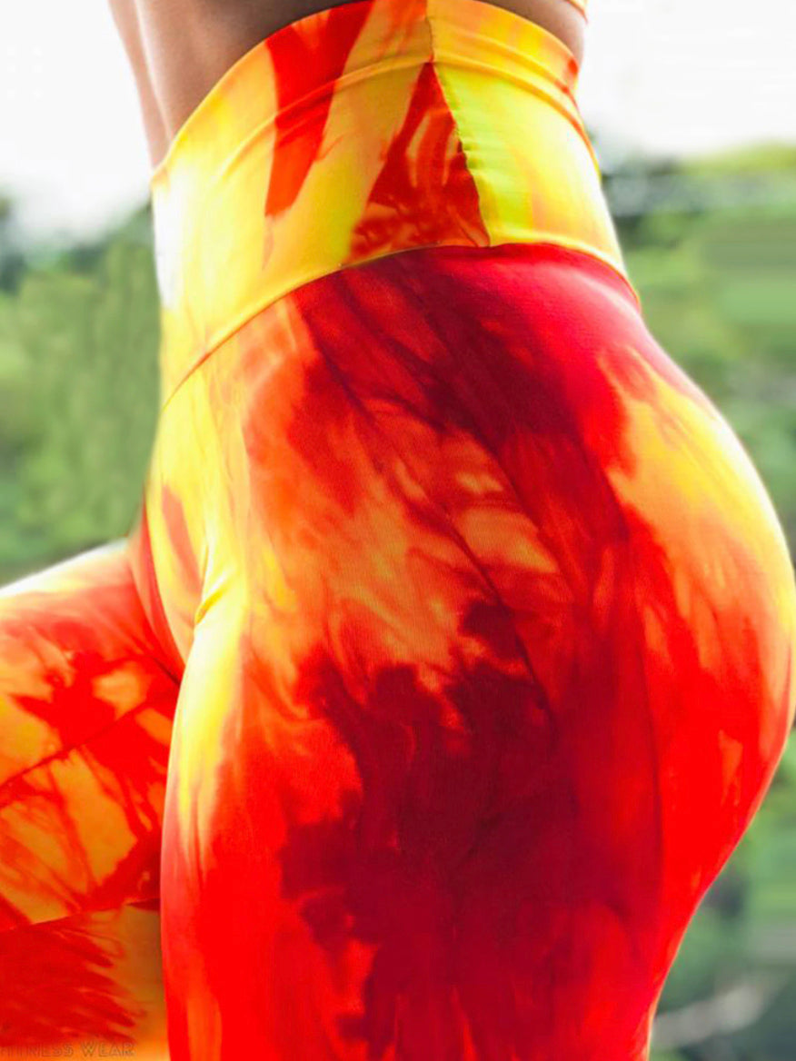 Tie-Dyed Colorful Tight Close-Fitting Sport Leggings