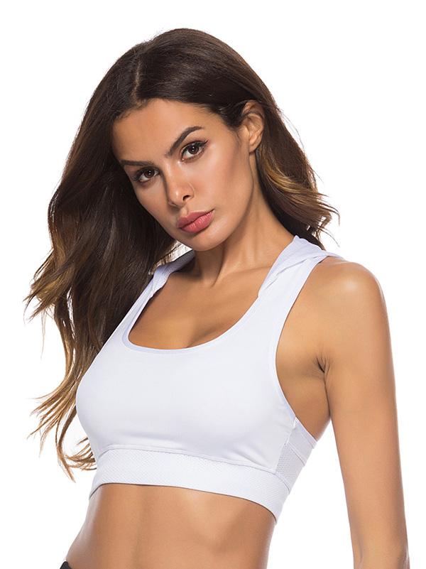 Sexy Wrap Solid Hooded Sports Bra