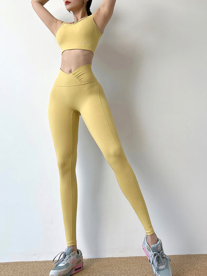 High Waist Solid Color Sports Leggings