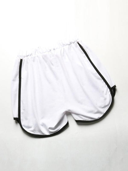 Casual Contrast Color Belted Sports Shorts