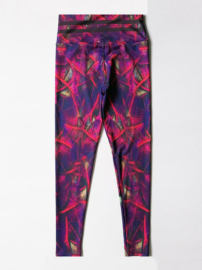 Leaf Print Wrap Sports Leggings