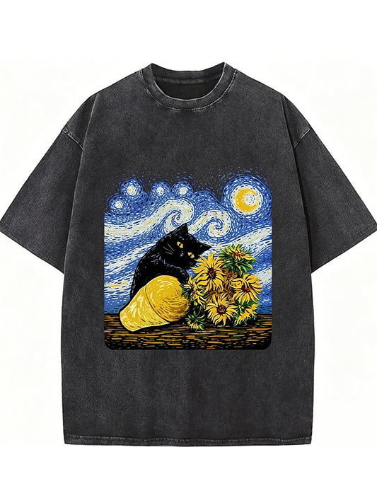 Cat Knocked Over The Vase Washed T-shirt