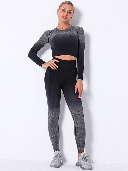 Gradients Mdriff Baring Long Sleeves Tight Fitting Gym Suits