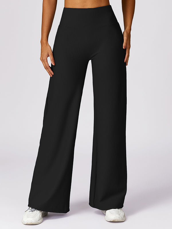 Loose Wrap High-Waisted Solid Color Athletic Pants