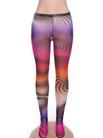 Printed Color High Waisted Leggings