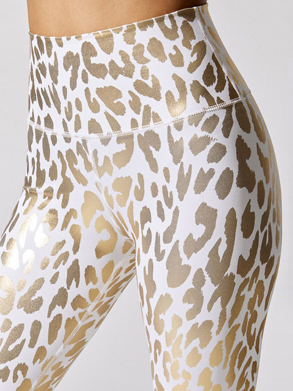 High-Waisted Leopard Wrap Slim Yoga Leggings