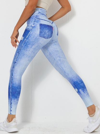 Digital Print Denim Blue Athletics Leggings