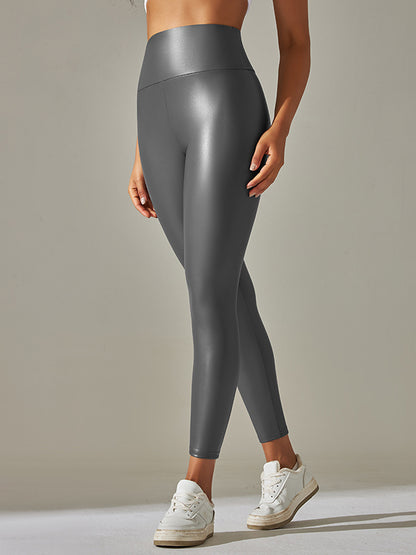 Skinny Wrap High-Waisted Solid Color Leggings