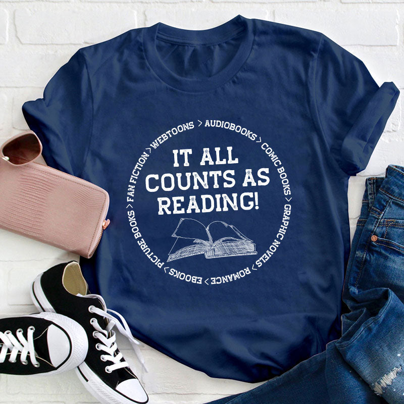 It All Counts As Reading Teacher T-Shirt