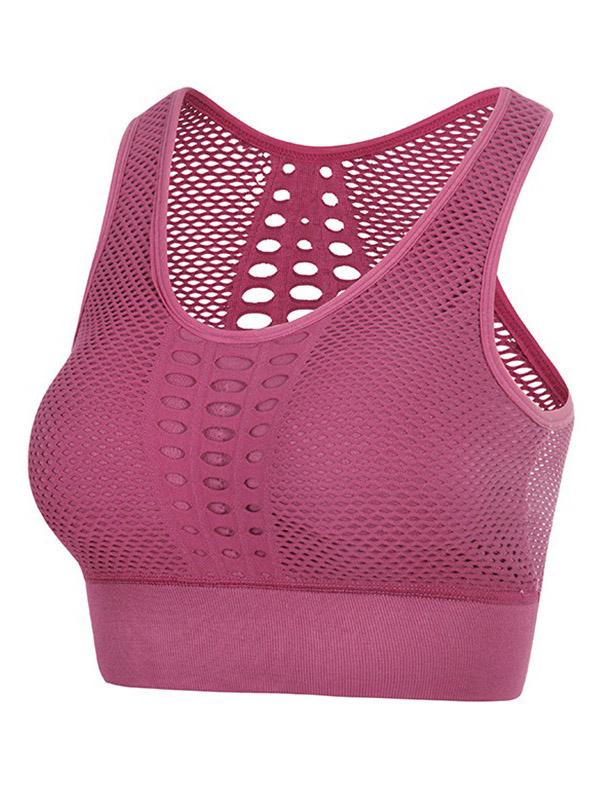 Solid Hollow Quick Dry Sports Bra