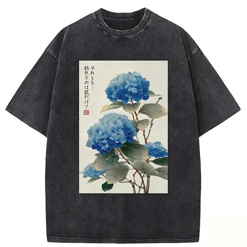 Ukiyoe Hydrangeas: A Reflection Of The Soul Washed T-shirt