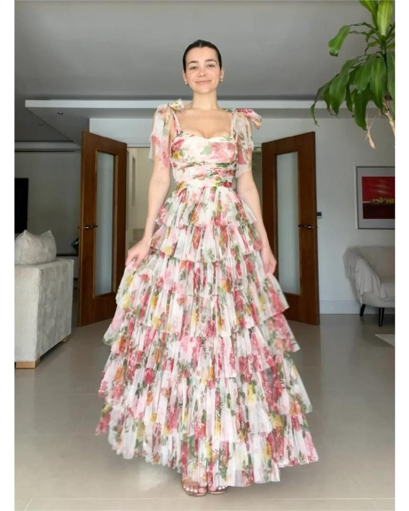 2024ss sexy print big old dress