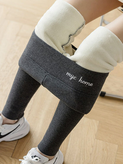 Casual Skinny Leg Letter Print Keep Warm Leggings