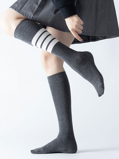 Striped Athletic Knee High Socks