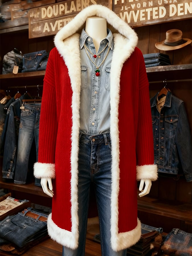 Women's Casual Christmas Patchwork Contrast Color Jacket