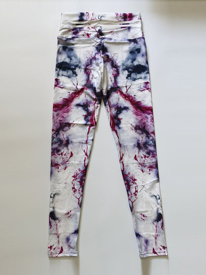 Marble Printing Empire Slim Quick-Dry Yoga Leggings