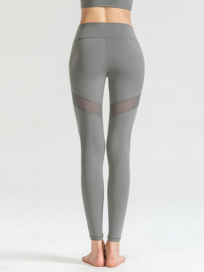 Solid Color Split-Joint Tights Skinny Leg Wrap Yoga Leggings