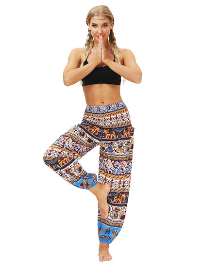 Leisure Digital Printing Wide-Leg Loose Yoga Bloomers