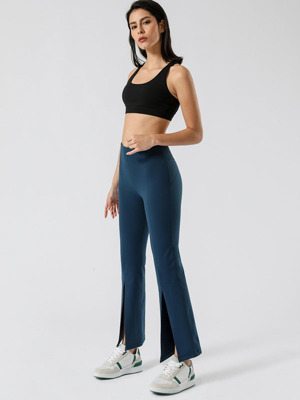 Solid Color Flexible High-Waisted Yoga Pants