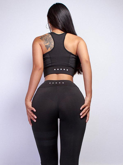 Solid Sports Bra And Leggings Suit