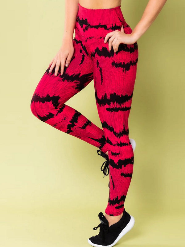 Striped Printed Skinny Leg Wrap Leggings