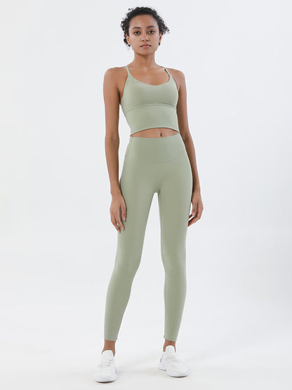 High-Waisted Pockets Solid Color Yoga Bottoms