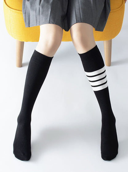 Striped Athletic Knee High Socks