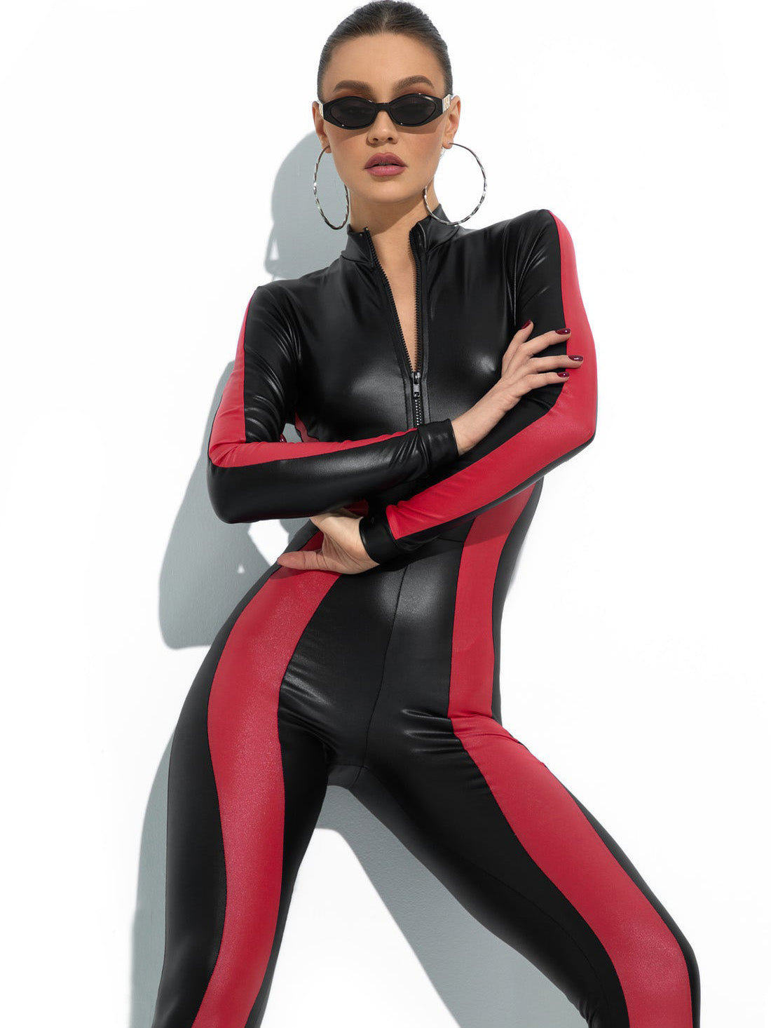 Zipper Flexible Close-Fitting Sports Jumpsuit