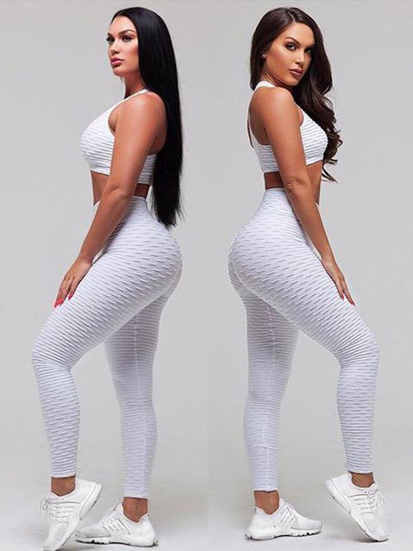 Sexy Solid Color Bra&Leggings Sports Suits