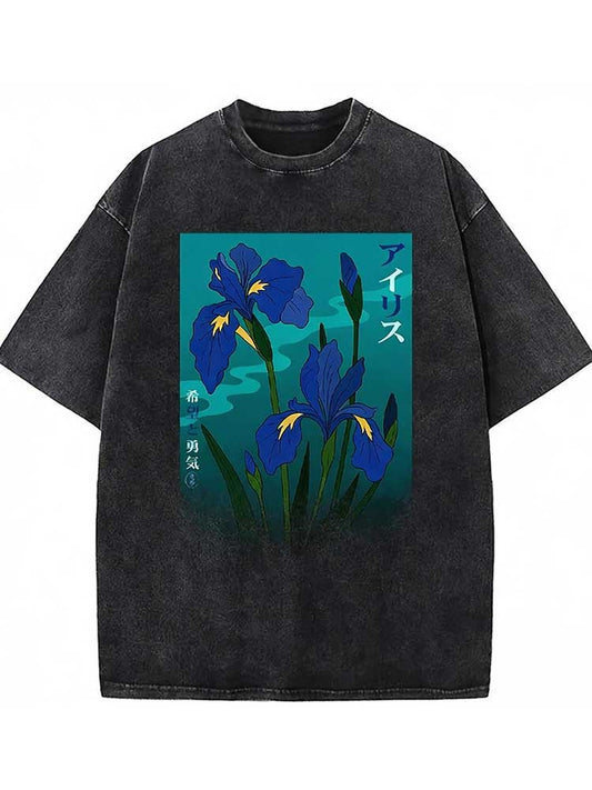 Iris Flower-hope And Courage Poster Washed T-shirt