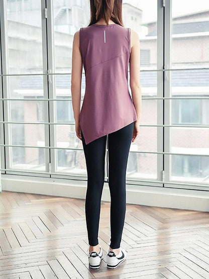 Solid Cropped Sleeveless Yoga Suits