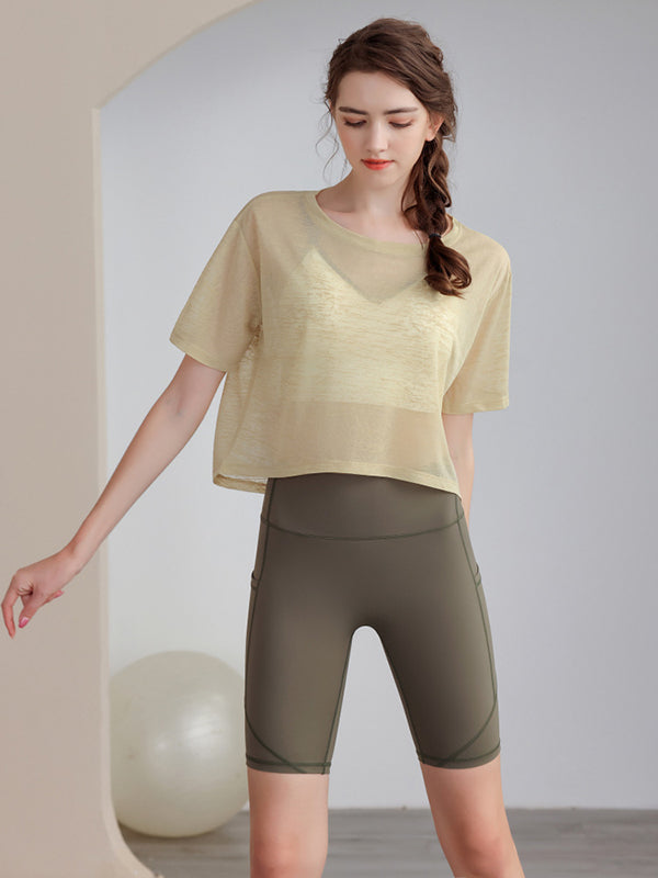 Loose Solid Color Round-Neck T-Shirts