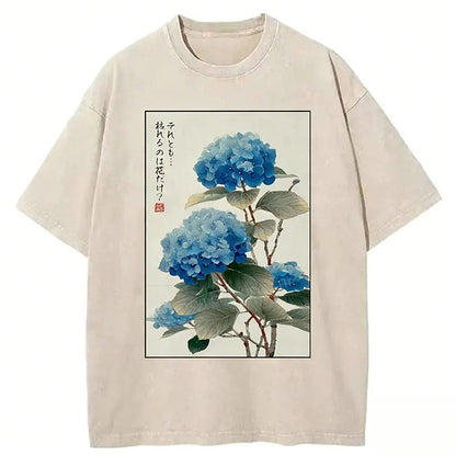 Ukiyoe Hydrangeas: A Reflection Of The Soul Washed T-shirt