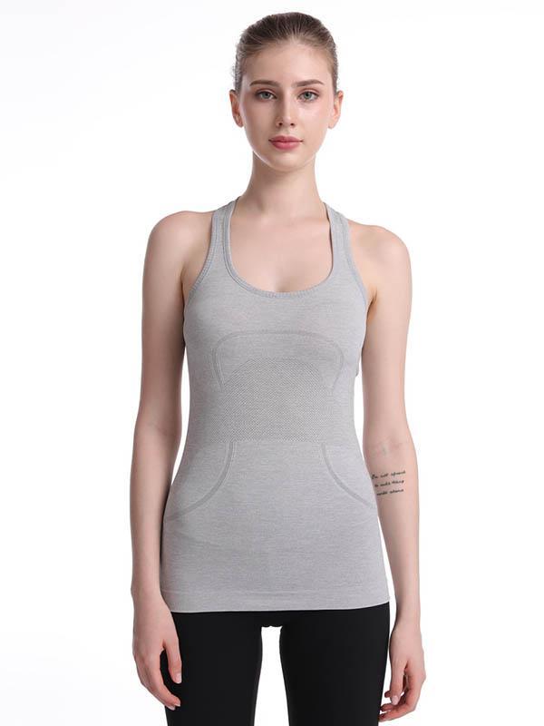 Seamless Solid Color Breathable Sports Vest Top