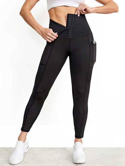 High Waist Pocket Girdle Sports Leggings