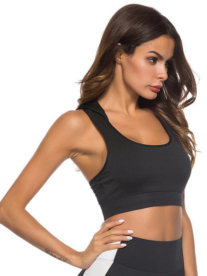 Sexy Wrap Solid Hooded Sports Bra