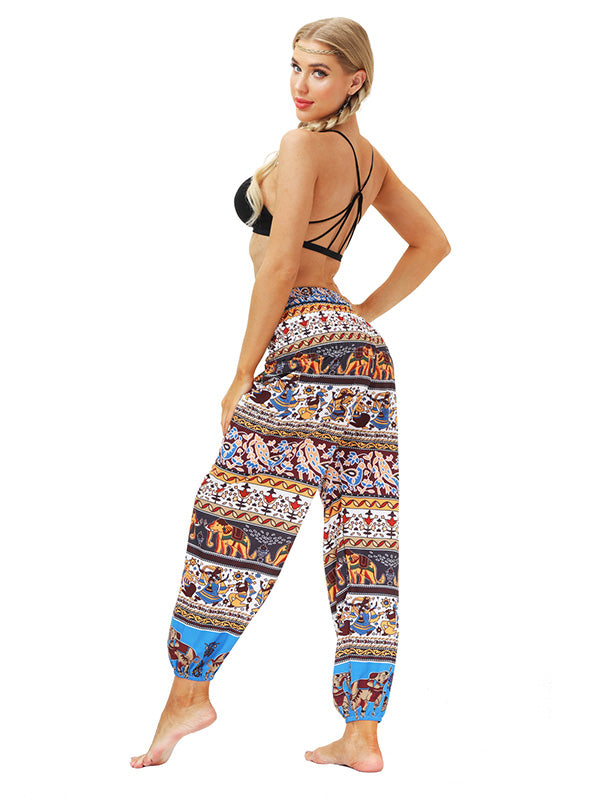 Leisure Digital Printing Wide-Leg Loose Yoga Bloomers