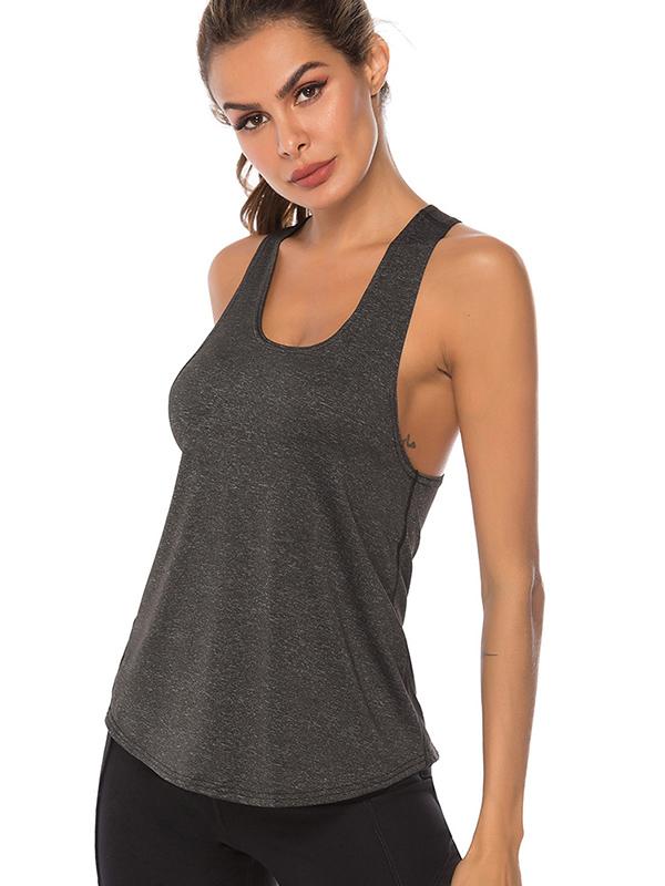 Casual Loose Breathable Solid Color Tanks