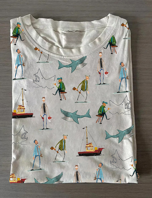 50th Anniversary Jaws Printed T-Shirt