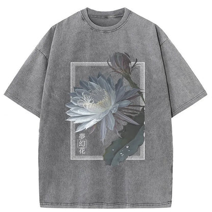 Japanese Hallucinogenic Epiphyllum Washed T-shirt