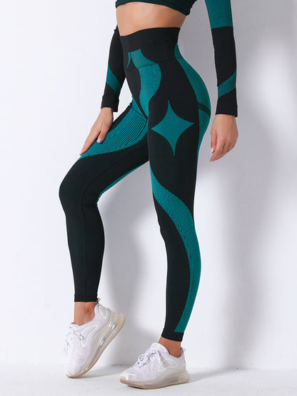 Seamless Knitted Breathable Printing Tight Yoga Fitness Leggings