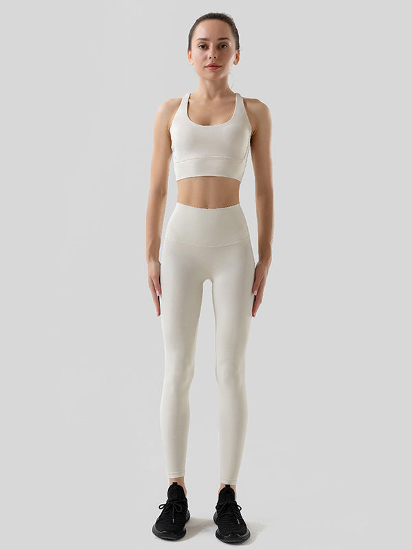 High-Waisted Pockets Solid Color Yoga Bottoms