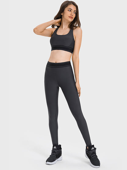 Skinny Leg Wrap Contrast Color Leggings