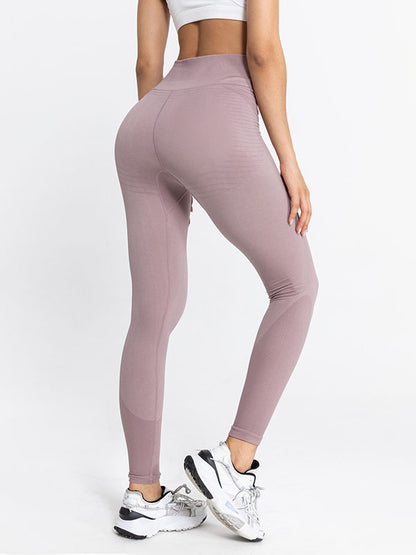 Skinny Wrap Yoga Bottoms High-Waisted Solid Color Leggings