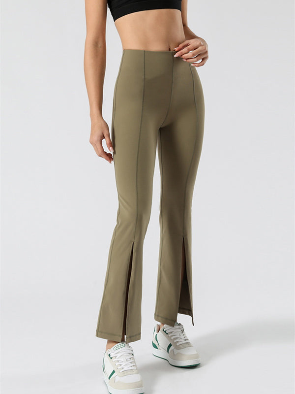 Solid Color Flexible High-Waisted Yoga Pants