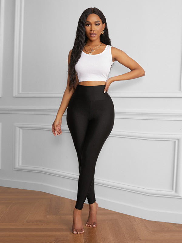 Sports Skinny Leg Solid Color Leggings