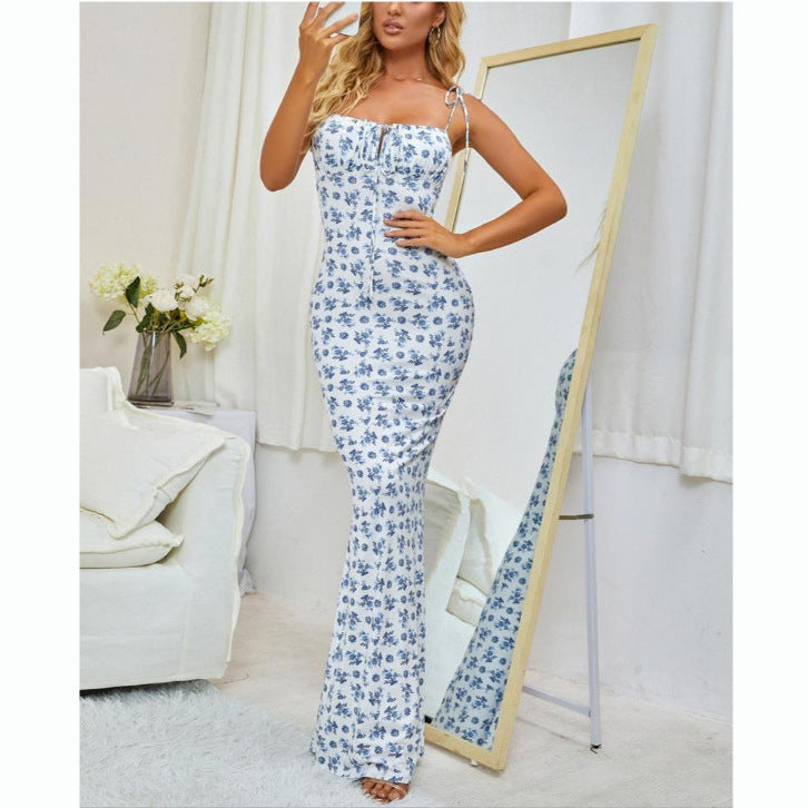 Floral Fitted Cami Maxi Dress