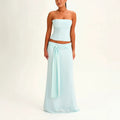 Bandeau Top and Low-Rise Maxi Skirt Set