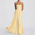 Square-Neck Ruched-Waist Maxi Dress