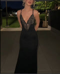 Black Lace Maxi Dress with Built-In Shapewear